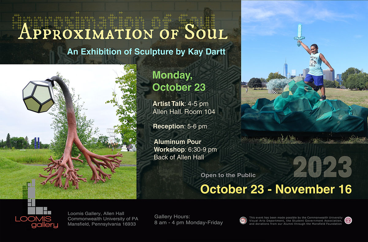 Image of the poster for the exhibition Approximation of Soul by Kay Dartt.